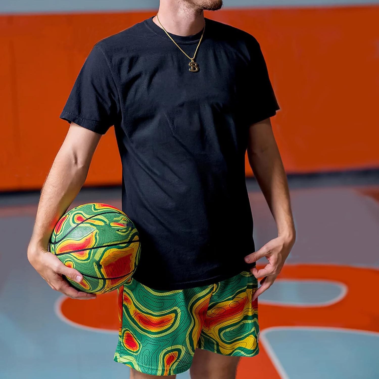 DIOTSR Mens Art Graphic Basketball Shorts Casual Athletic Running Shorts Cool Streetwear Designer Shorts Drawstring - Image 5