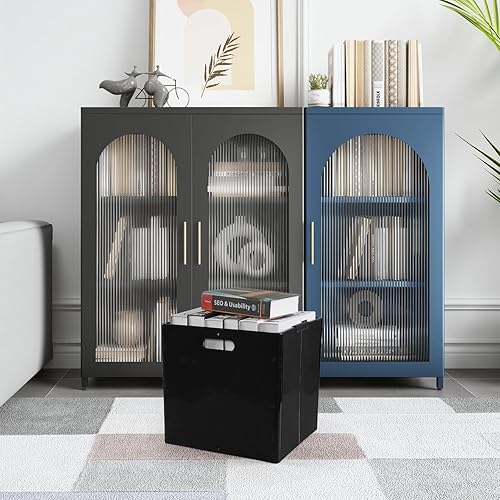 Miniatura 3 de Saedy Paquete de 4 cubos plegables de almacenamiento, cubos de almacenamiento plegables de plástico, color negro