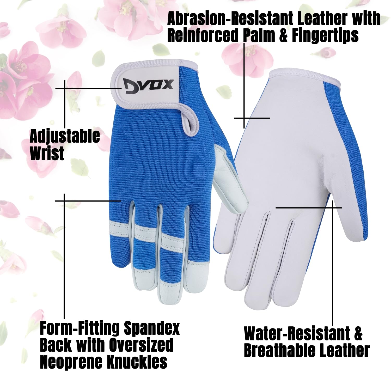 Dvox Leather Gardening Gloves, Heavy Duty Thorn Proof Work Gloves for Men and Women Non-Slip Rigger Multipurpose Gloves - Image 3