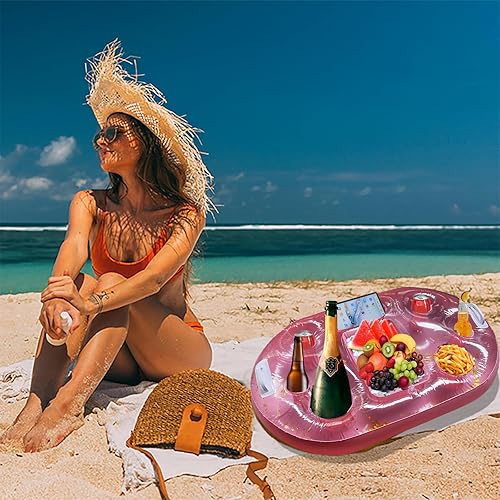 Miniatura 7 de Soporte inflable flotante para bebidas para fiesta en la piscina, accesorios para tazas, decoración de natación, regalos de fiesta en la playa para