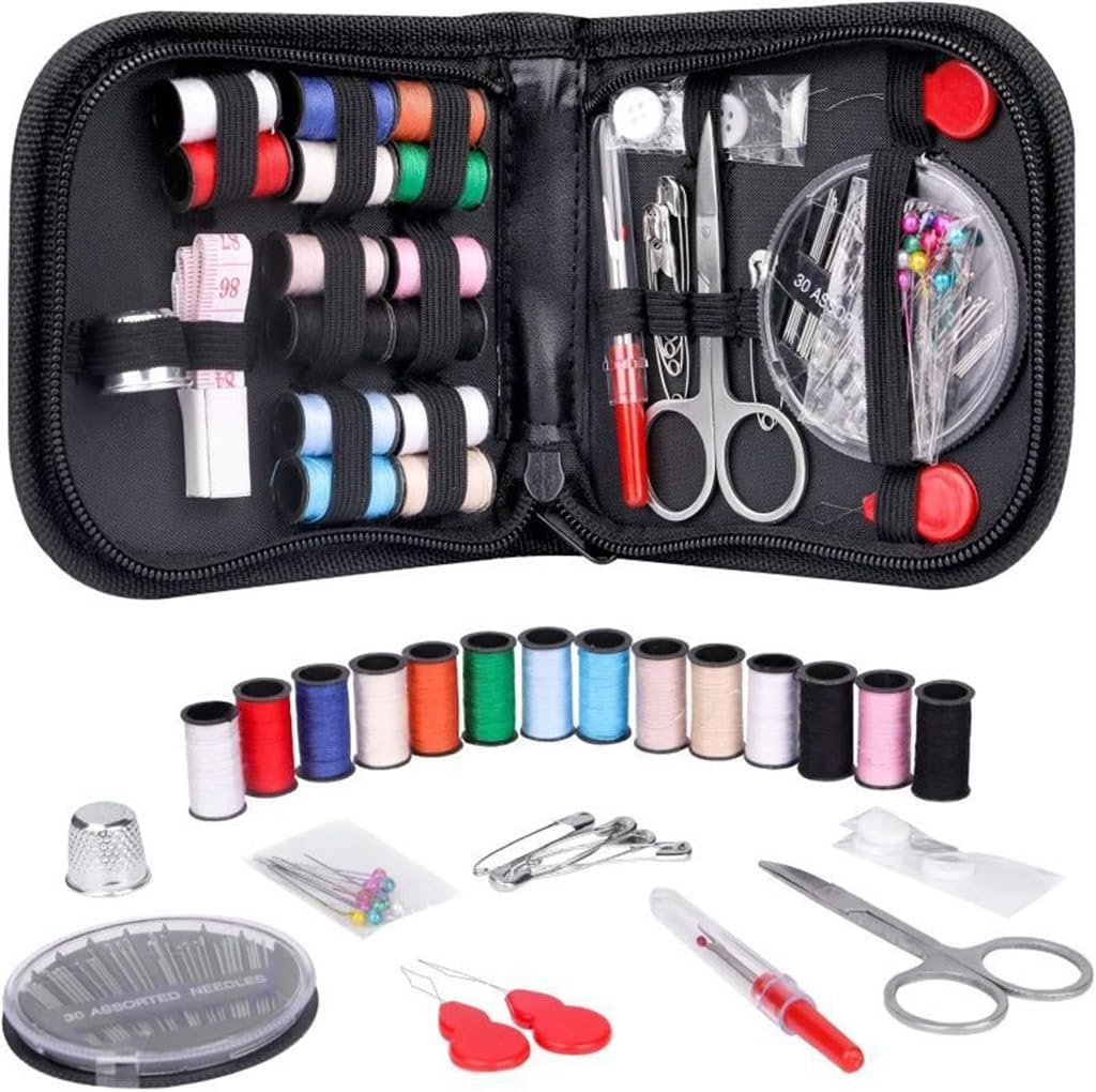 Needle Set Black Fabric Box 70 Piece Sewing Kit Accessories
