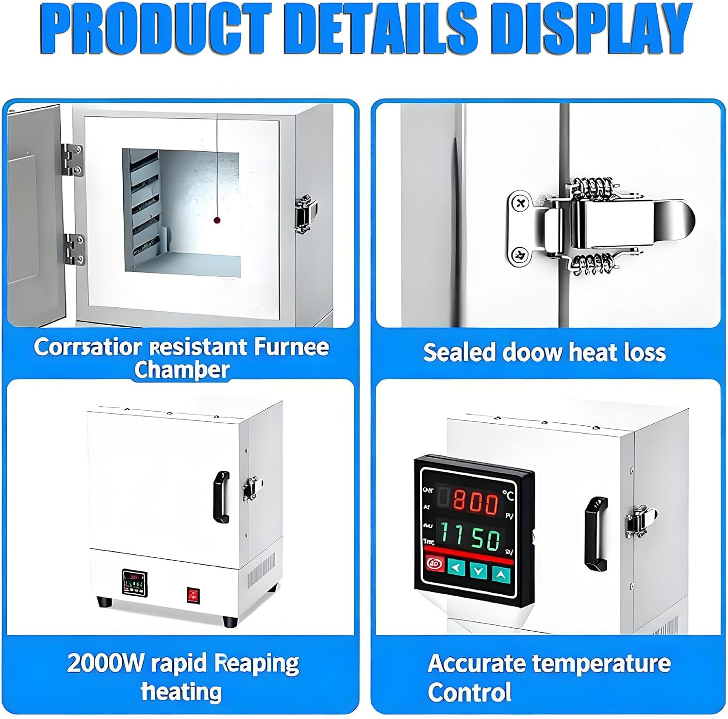 Electric Kiln for Jewelry Making, Metal Casting, Pottery Glazing,2000w Electric Ceramic Laboratory Muffle Furnace,Maximum Temperature 1150℃