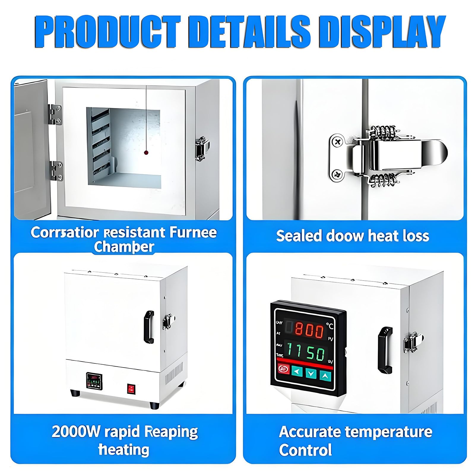 Horno De Fusión De Alta Temperatura, Horno Eléctrico De Fusión, Horno De Mufla Eléctrico De Laboratorio para Cerámica, Horno De Cerámica De 2000 W, para Trabajos De Cerámica