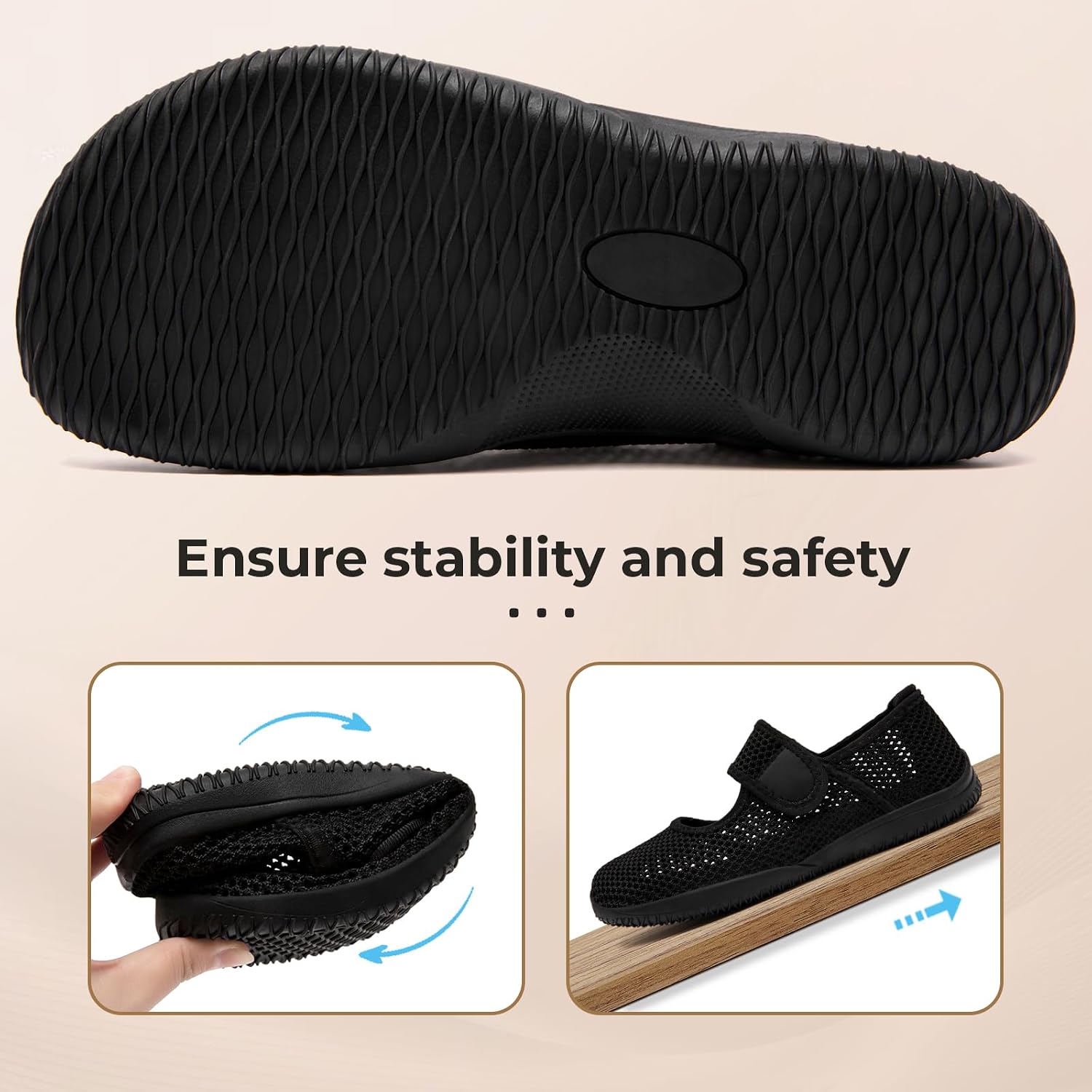 Wide Diabetic Shoes for Womens Barefoot Walking Shoes Adjustable Mary Jane Style Flats Zero Drop Casual Sneakers Arthritis Edema Breathable Sneakers Indoor Outdoor