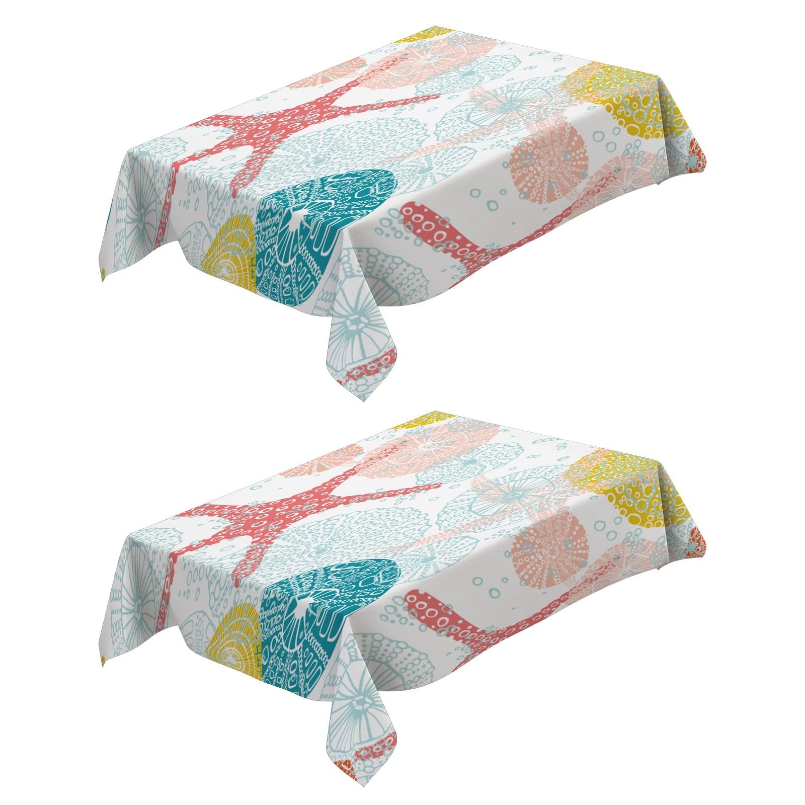 Nappe de table imperméable anti taches 2 pièces facile à nettoyer 140x140