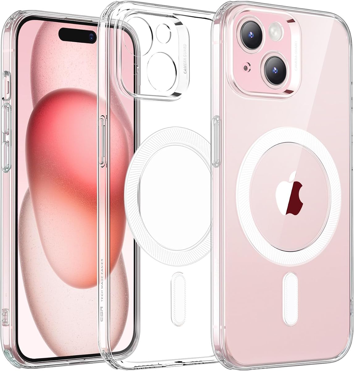 Funda ESR para iPhone 15 Plus, compatible con MagSafe, protección de grado militar, resistente al amarilleamiento y rayones, funda magnética para iPhone 15 Plus, serie Zero, transparente | Compatible con MagSafe, delgado, protección contra caídas de grado militar, resistente a rayones