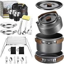 Leonyo 18PCS Camping Cookware Set, Camping Cooking Pot Pan Mess Kit