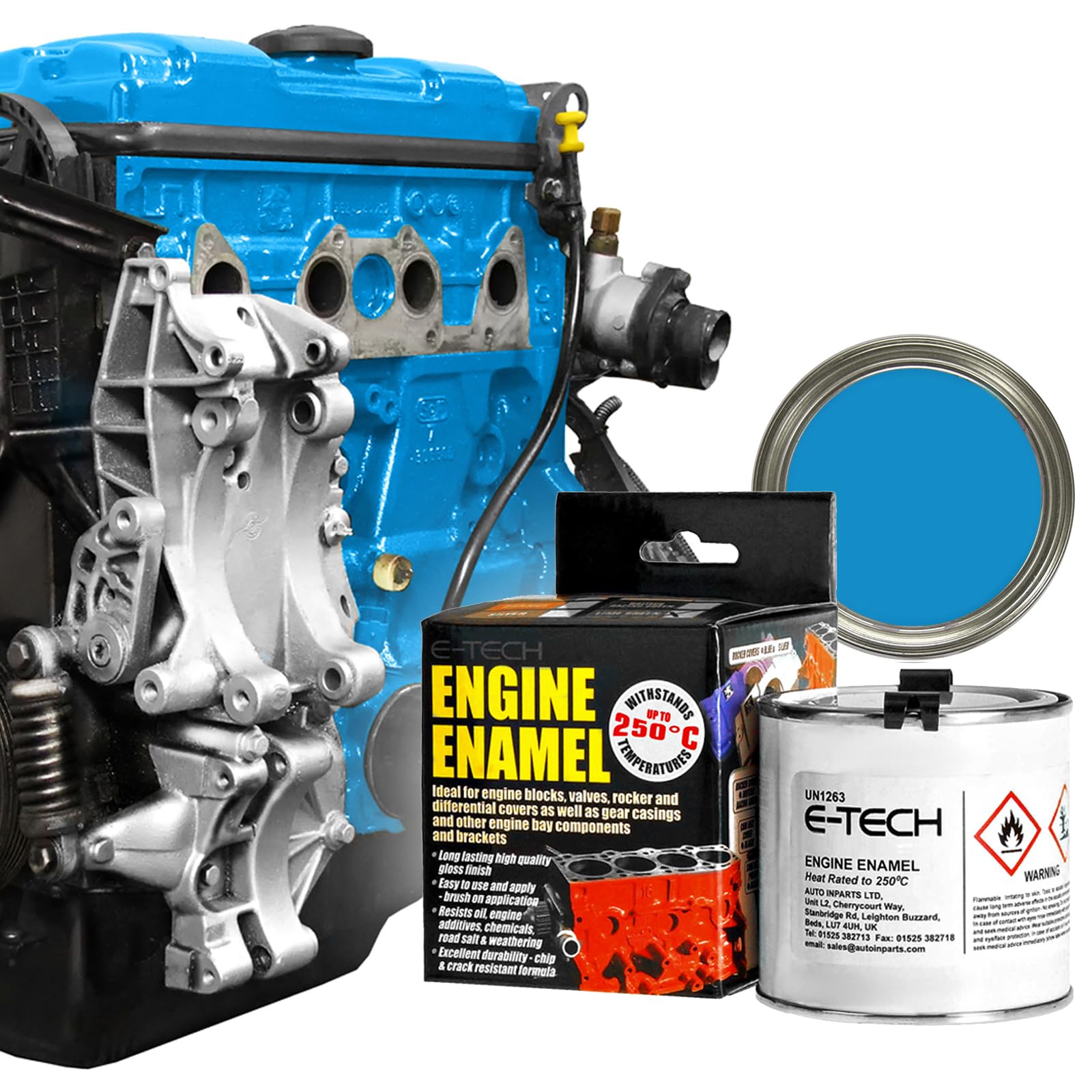 E-TECH Engine Enamel - 250ml Brush-on paint (Gloss Sky Blue)