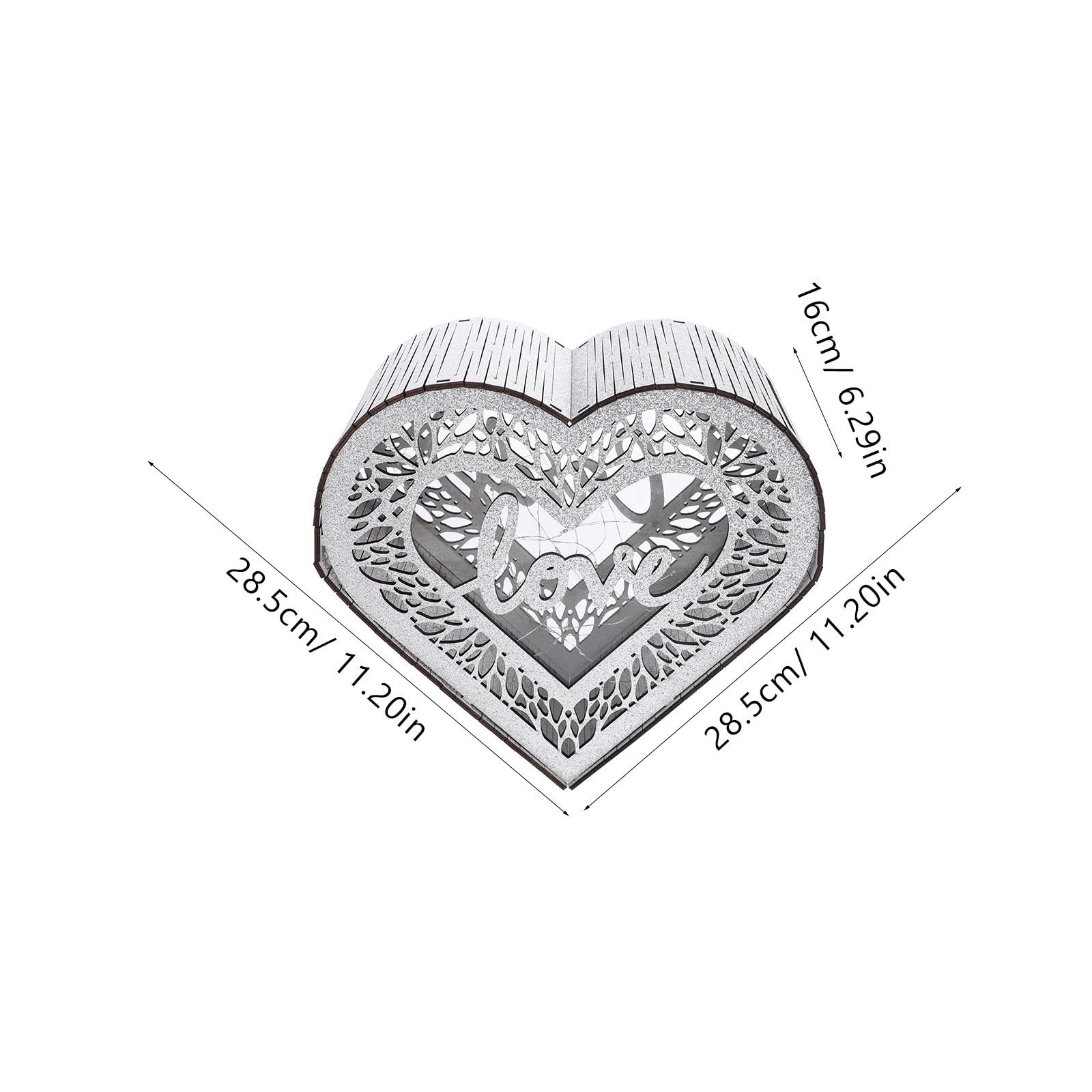 Scatola Porta Partecipazioni a Cuore in Legno per Matrimonio | Capienza Ampia, Raccoglie Buste e Cartoline, Stile Rustico e Raffinato per Ricevimento e Festa