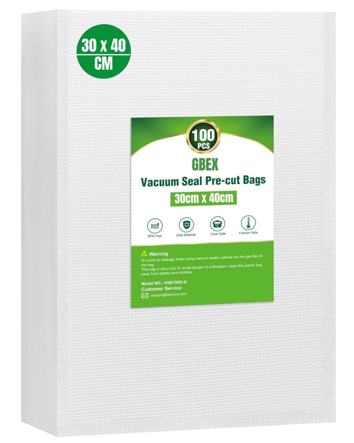 100 Professional Vacuum Sealer Bags 30 x 40 cm for All Vacuum Sealer & Food Sealer Bags, Structured Bags, Vacuum Safe, Freezer Bags, BPA Free (Transparent) (30 x 40cm)-image-30