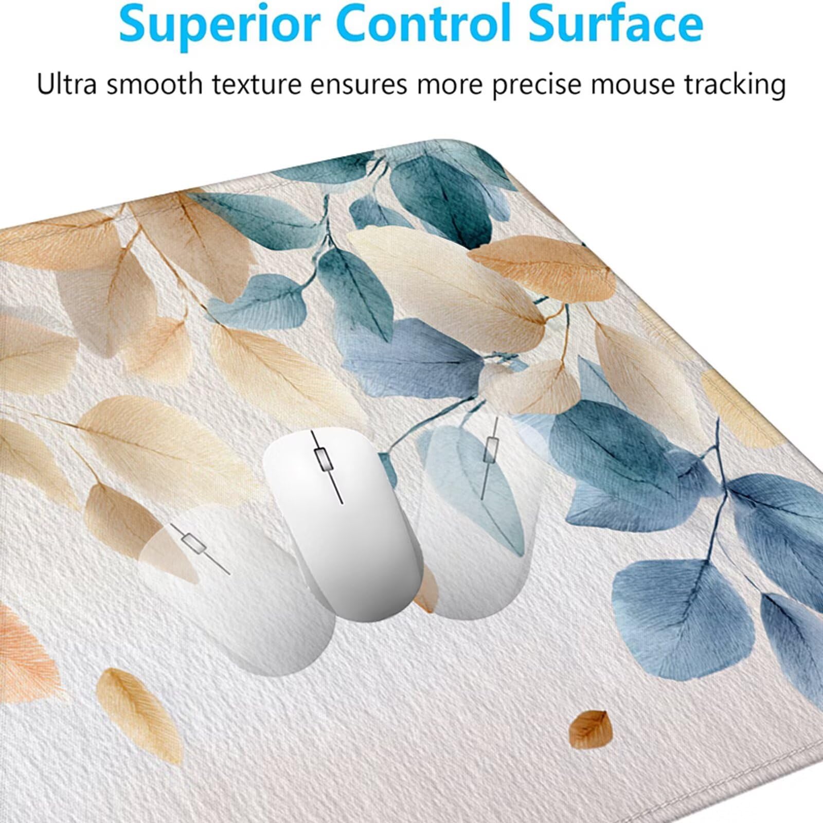 Tappetino Mouse Gaming Foglia Mouse Pad Semplicità, Sottomano Scrivania Grande 1200x600 mm Migliora la Precisione e la Velocità, Mousepad Impermeabile e Antiscivolo per PC, MacBook, Laptop 3Y-1102