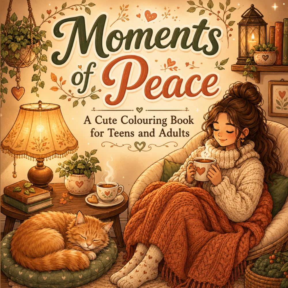 Moments of Peace: A Cute Colouring Book for Teens and Adults