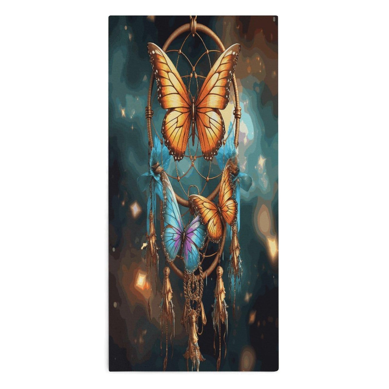Fodpand Style Dream Catcher Butterfly Microfiber Towels, Decorative Bath Towel Soft & Lightweight, Hand Towels Multipurpose Use For Bathroom, Pool, Gym, Spa, And Hotel Use