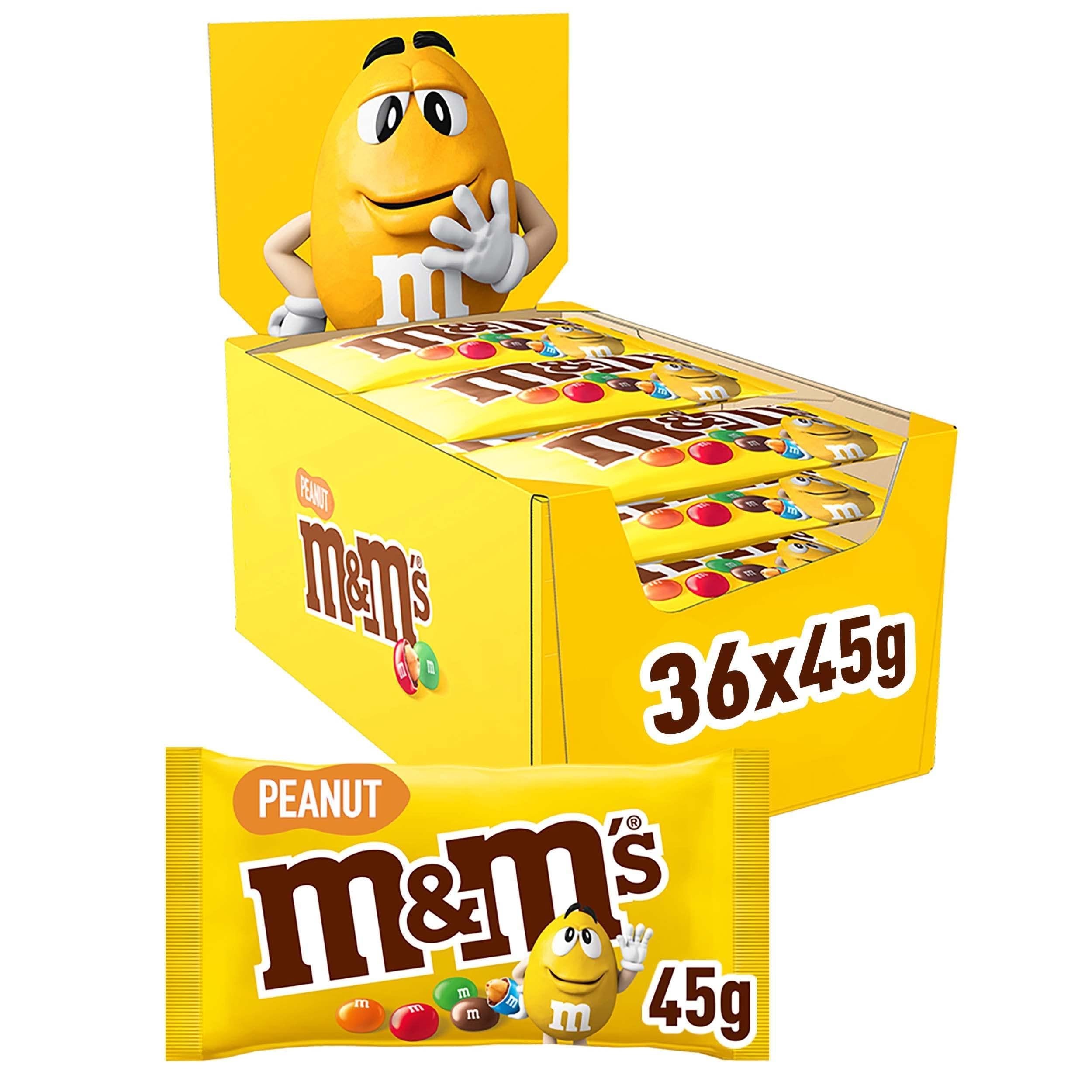 M&Ms Crispy & Peanut – Coffret, Chocolat au Lait - Idéal Cadeau et Snacks - 24x36g Crispy + 36x45g Peanut (60 Sachets au total)