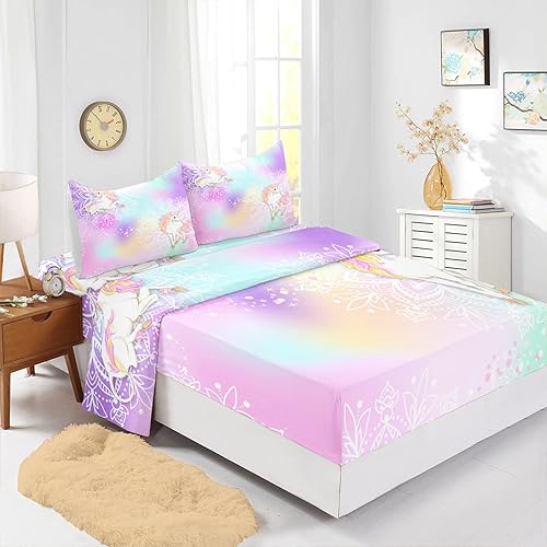 Miniatura 98 de CVHouse Juego de sábanas de mariposa arcoíris tamaño individual para niñas, niños, adolescentes, juego de ropa de cama de 4 piezas con 1 sábana