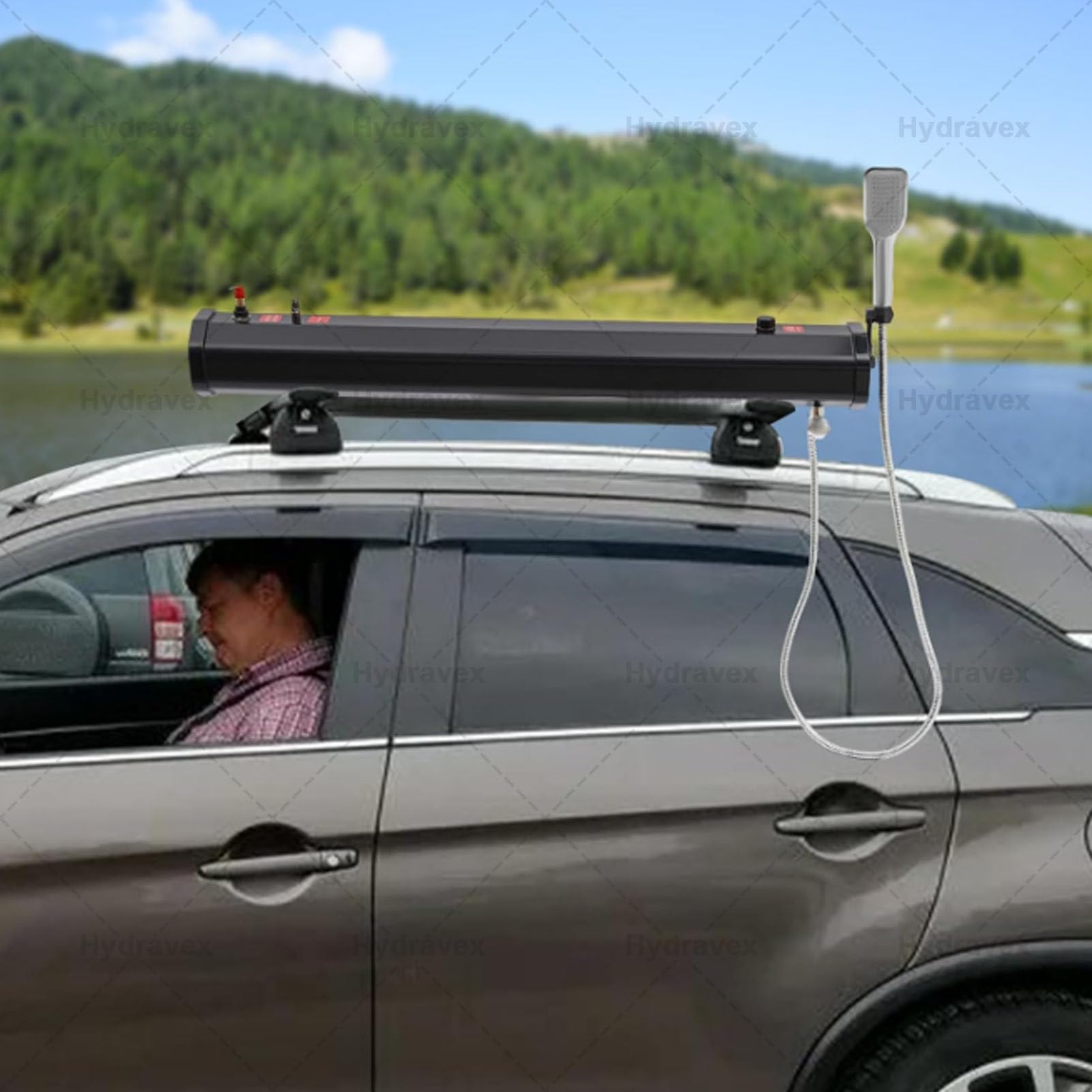 Doccia solare portatile, soffione da campeggio con custodia, ideale per escursioni, lavaggio auto, pulizia animali domestici e attività in spiaggia, capacità 20 l