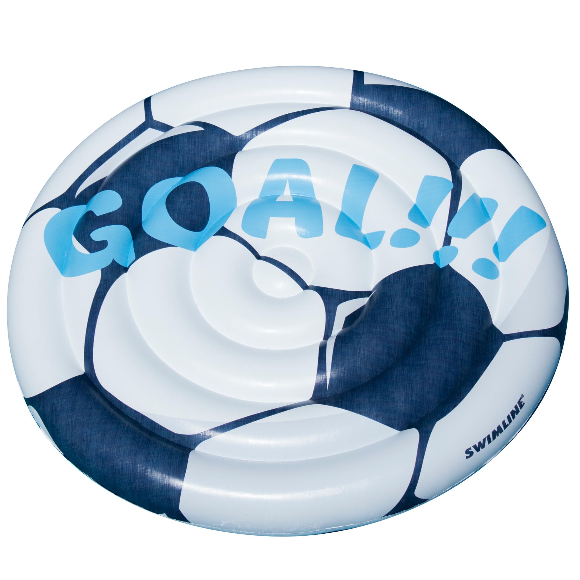 Swimline Inflatable Soccer Ball Ride-On Pool Float Blue/White, 60"