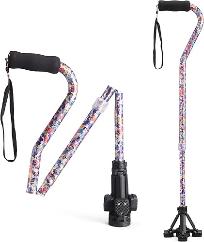 Miniatura 2 de LIXIANG Bastón de caminar para mujeres para estabilidad, personas mayores, equilibrio, plegable, plegable, resistente, ajustable, plegable, a la