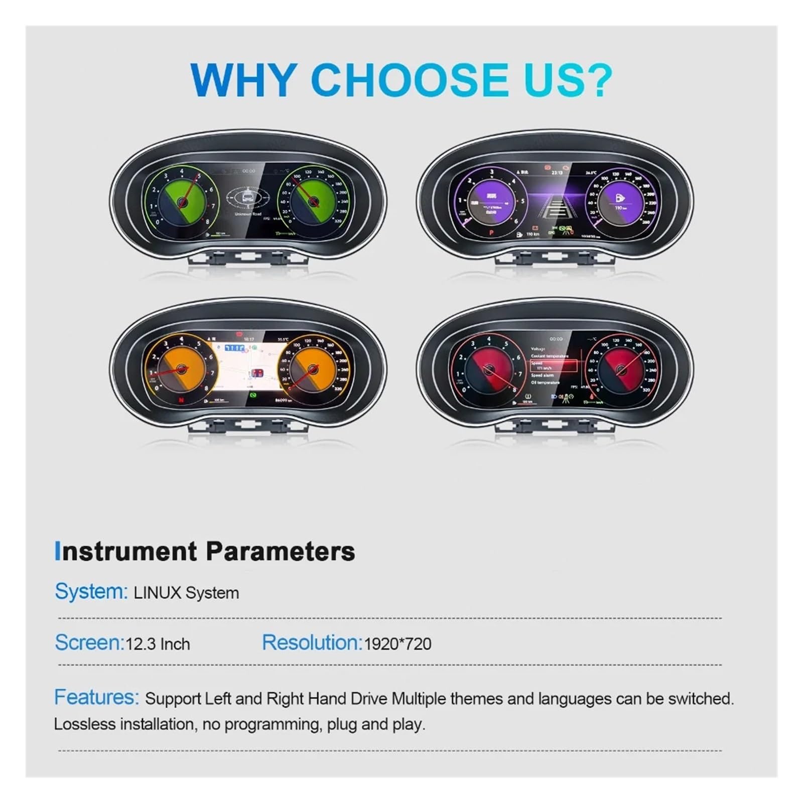 Panel de instrumentos digital LCD compatible con Volkswagen VW Polo 2009-2016 Carplay Auto Instrument Virtual Cockpit Meter