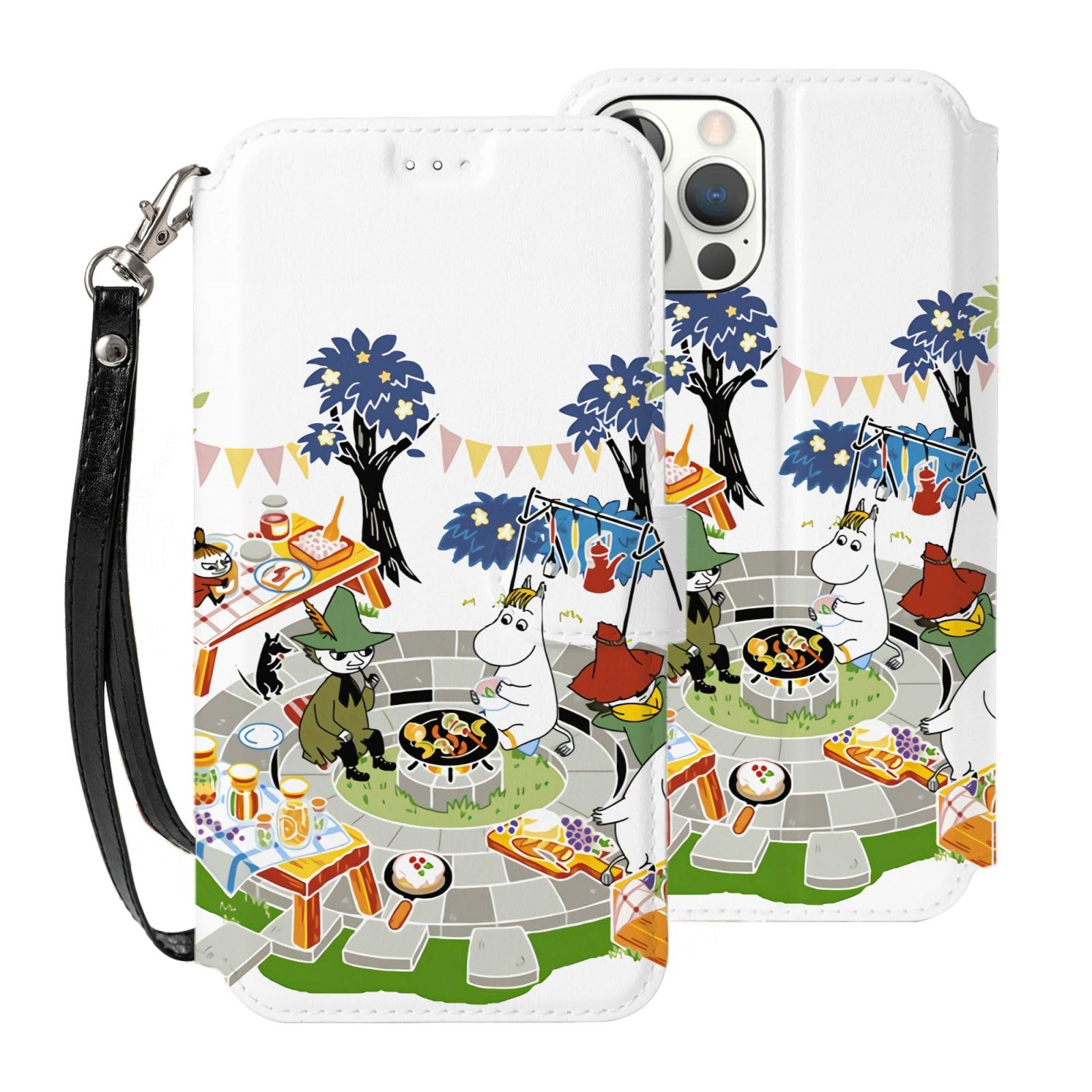 Compatible with ムーミン for iphone16Eケース 16e手帳型ケース case アイフォン 16eケース 16E手帳型ケース 横置き機能 高級PU レザー 6.1インチ