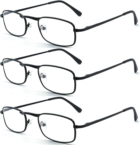 EYE ZOOM Gafas de lectura unisex de metal vintage con bolsa suave, multicolor