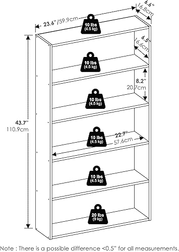Miniatura 71 de Furinno Jaya Simple Home Estantería ajustable de 3 niveles, blanco Blanco,Negro -,Pino ámbar,Nuez Columbia,Espresso,Roble Frech