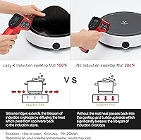 Vista 5 de Lazy K Alfombrilla para Placa de Inducción - Protector de Rayones de Fibra de Vidrio de Silicona - para Estufa Magnética - Almohadillas