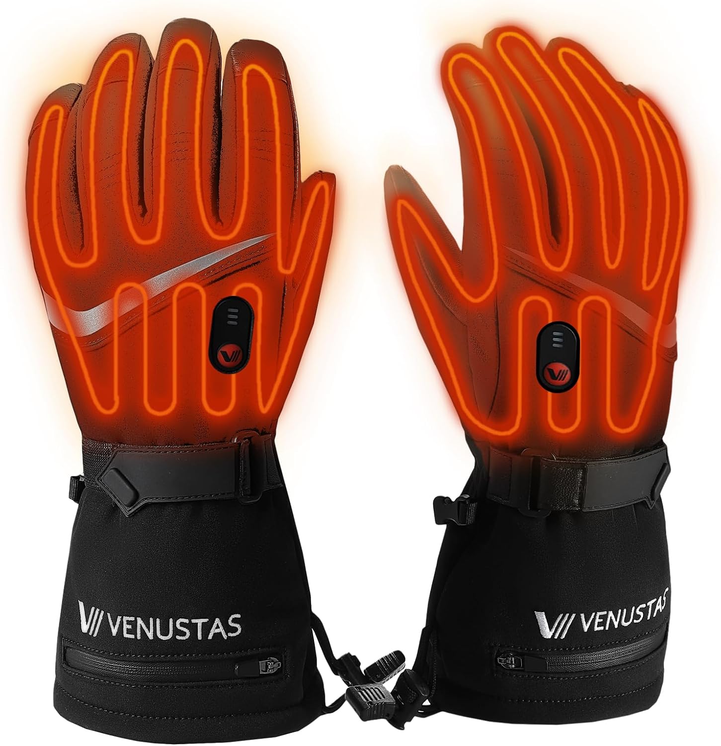 Venustas Heated Gloves for Men and Women, Rechargeable Heated Motorcycle Gloves, Electric Heated Work Gloves for Hunting Skiing and Arthritis