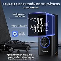 Vista 5 de OlarHike Inflador de Neumáticos Compresor de Aire Portátil, Sistema Inteligente de Doble Manguera, Bomba de Aire Automática de 160PSI