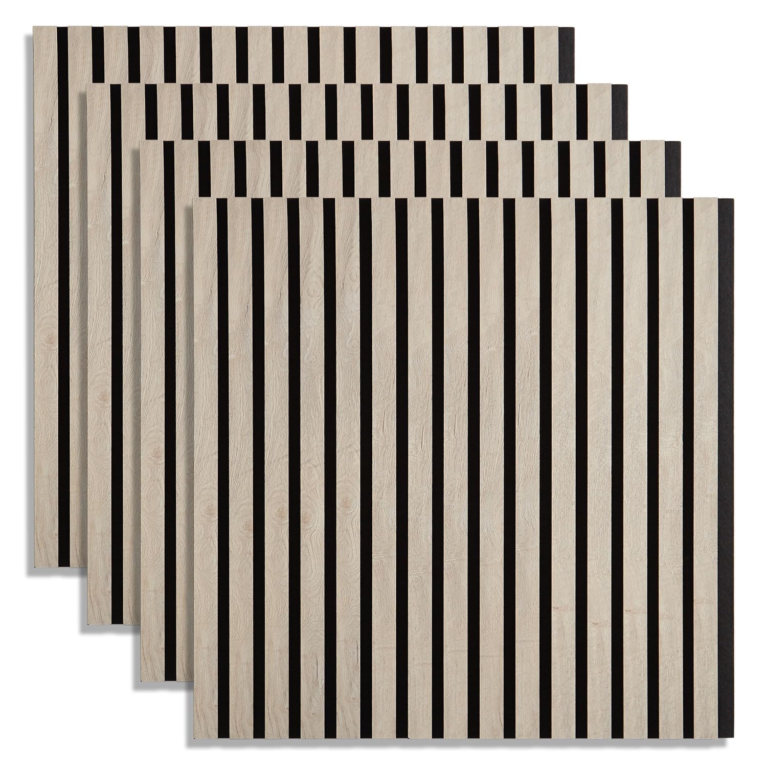 Lot 4 Panneaux Muraux Acoustiques en Bois - 240x60cm - Chêne Clair – A Lattes – Panneau Tasseau de Bois Naturel | Leroy Merlin