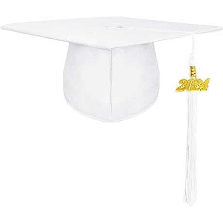 Unisex Adult Matte Graduation Cap with 2024+2025 Tassel Year Charm