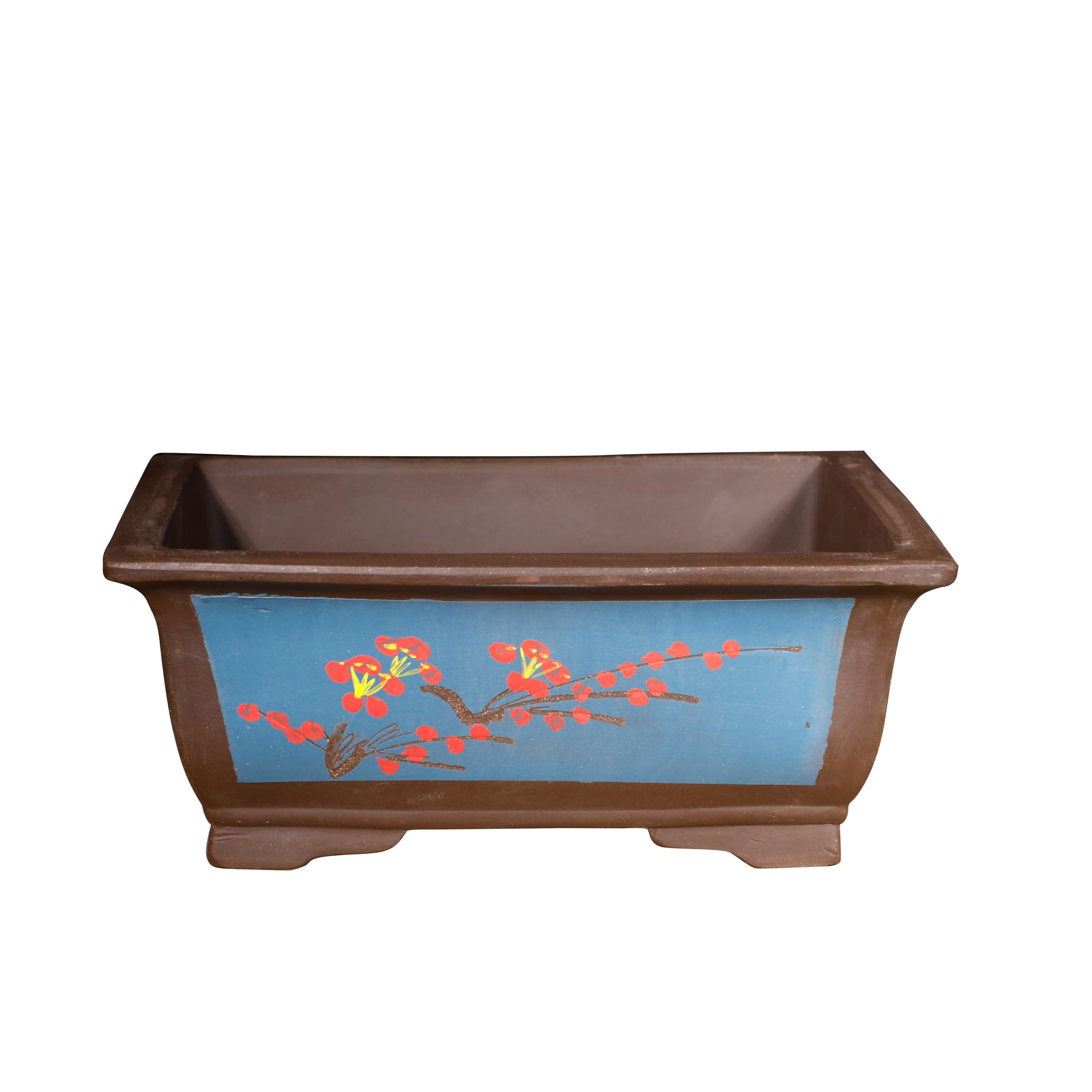 ADERFETBI Plant Pots Indoor Purple Clay Flower Pots Large Deepening Manger Rectangular Balcony Planting Landscape Ceramic(M)