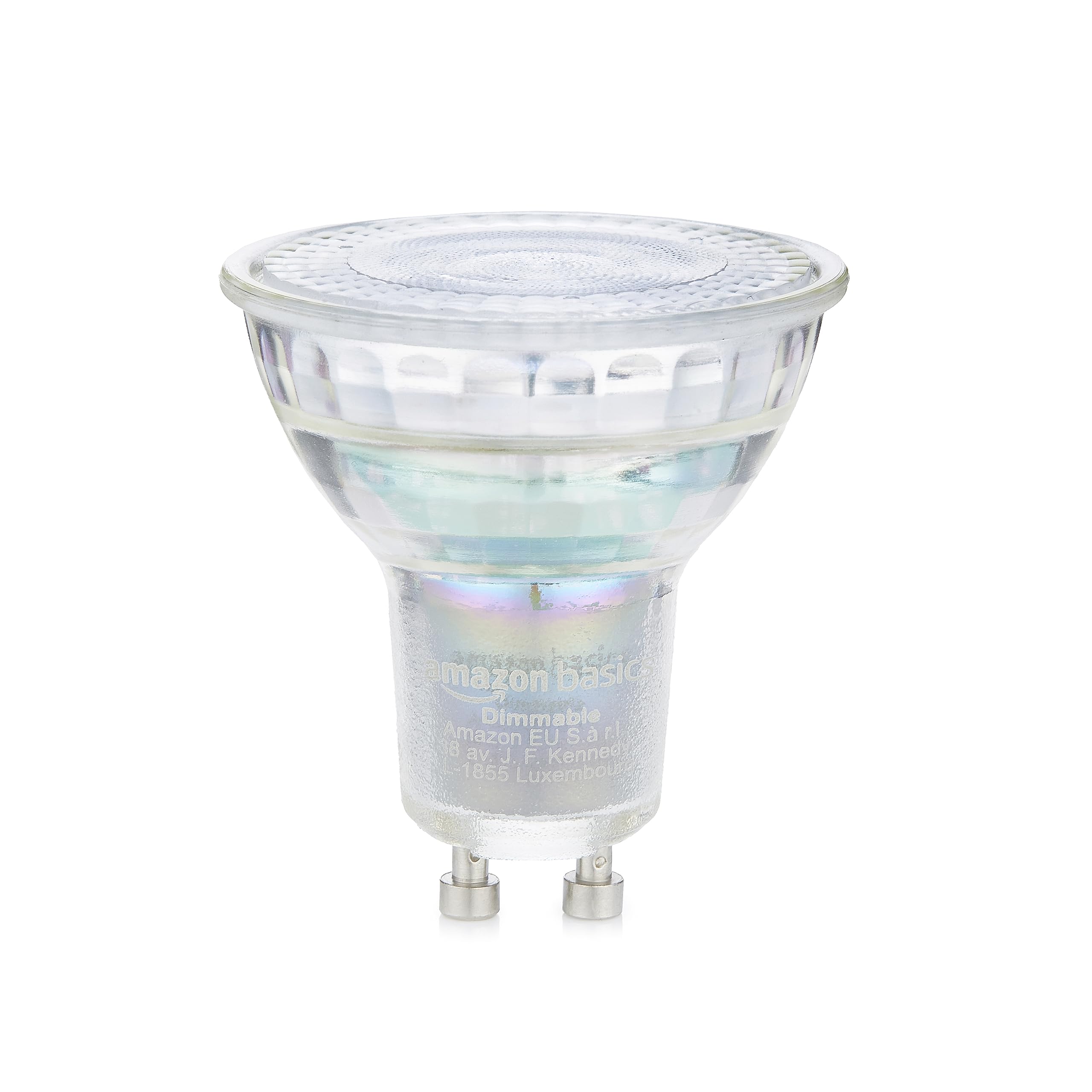 Amazon Basics Foco profesional LED GU10, 3,7 W (equivalente a 35 W), blanco frío, Regulable, 6 Unidad, Paquete de 3