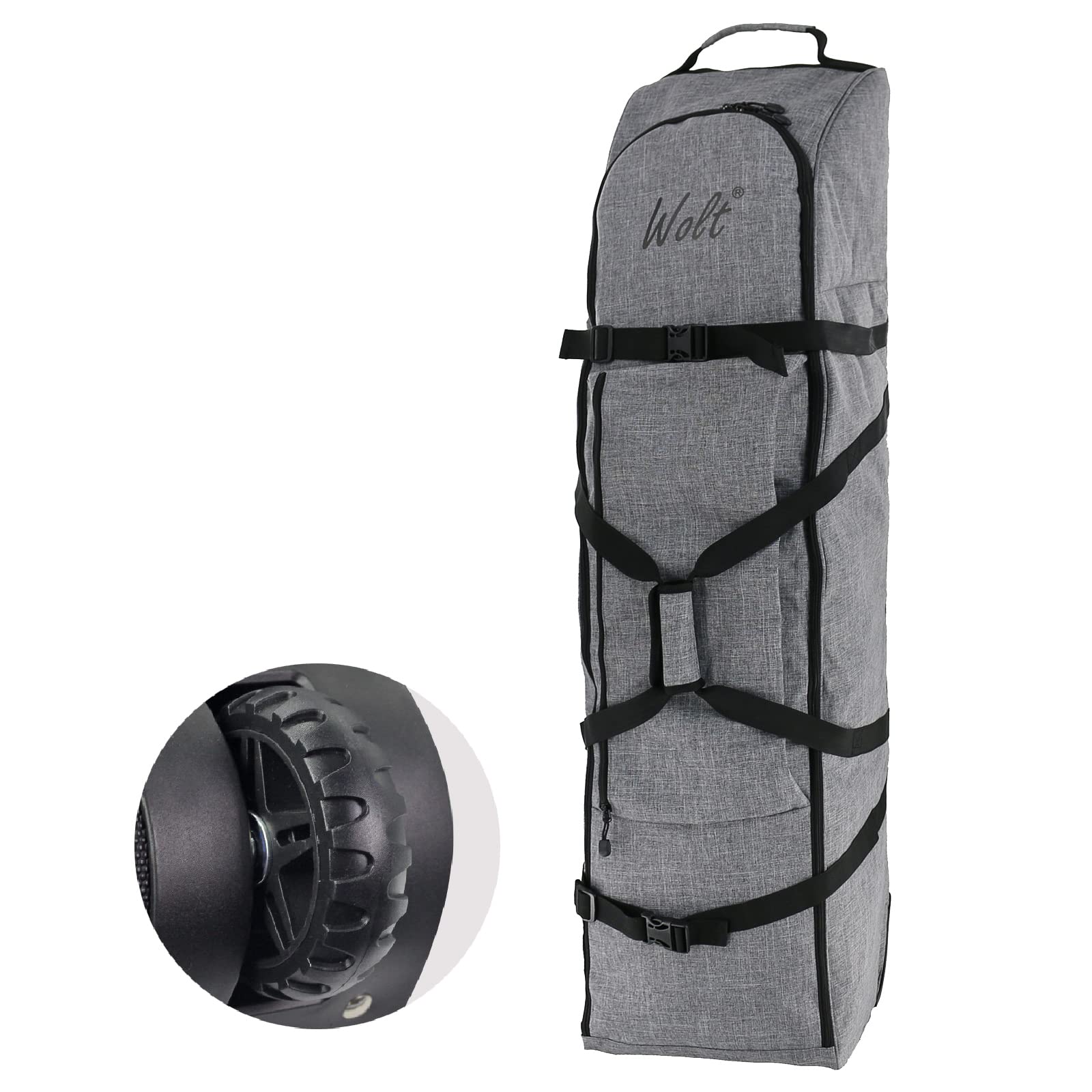 WOLT | Golf Travel Bag with Wheels, Heavy Duty Oxford Wear-Resistant, Soft-Sided Golf Travel Case for Airlines Protects Golf Clubs (Grey)