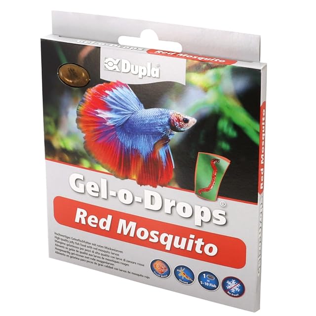 Dupla Gel-O-Drops Red Mosquito I 12 x 2 g I Alimento para peces gelatinosos con larvas de mosquito rojas