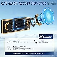 Vista 3 de Karini 10-15 Caja fuerte biométrica para rifles y pistolas. Cajas fuertes biométricas para rifles con huellas dactilares para el hogar. Gran