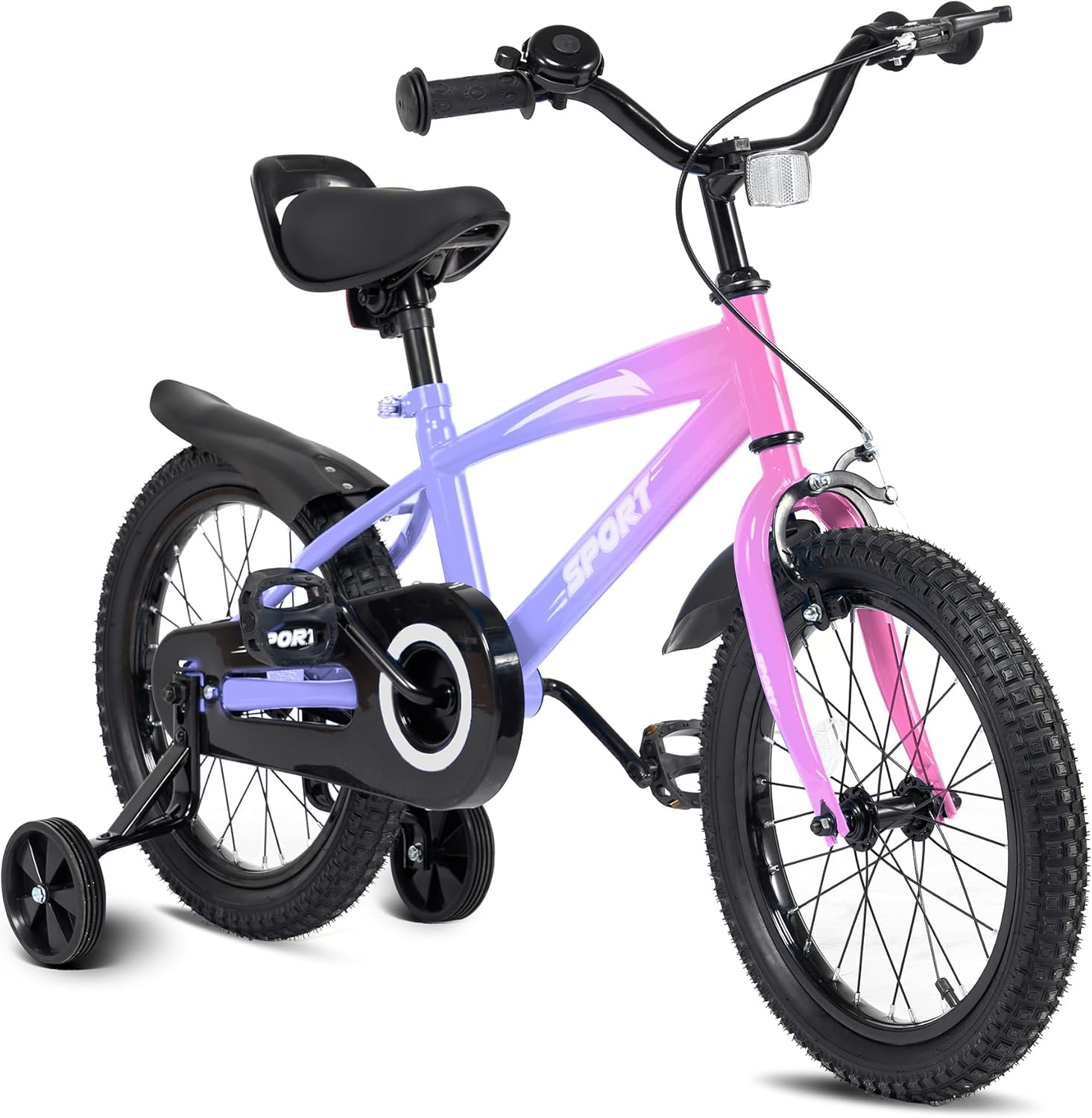 Vélo Enfant 14 Pouces – Cadre Acier Carbone, Roues Stabilisatrices – Hauteur Réglable, Pour 3-6 Ans, Supporte 50 Kg