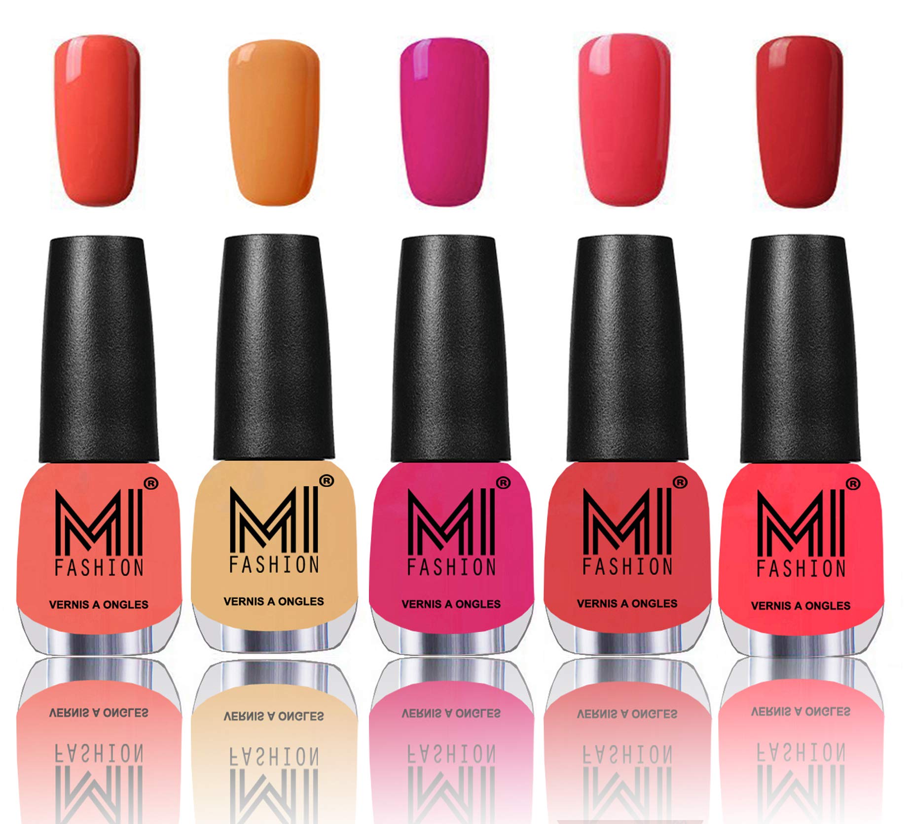 MI Fashion® 7 Days Lasting Nail Paint Combo of 5 Pcs - Peach,Flirty nude,Passion pink,Light pink,Coral compass-image-37