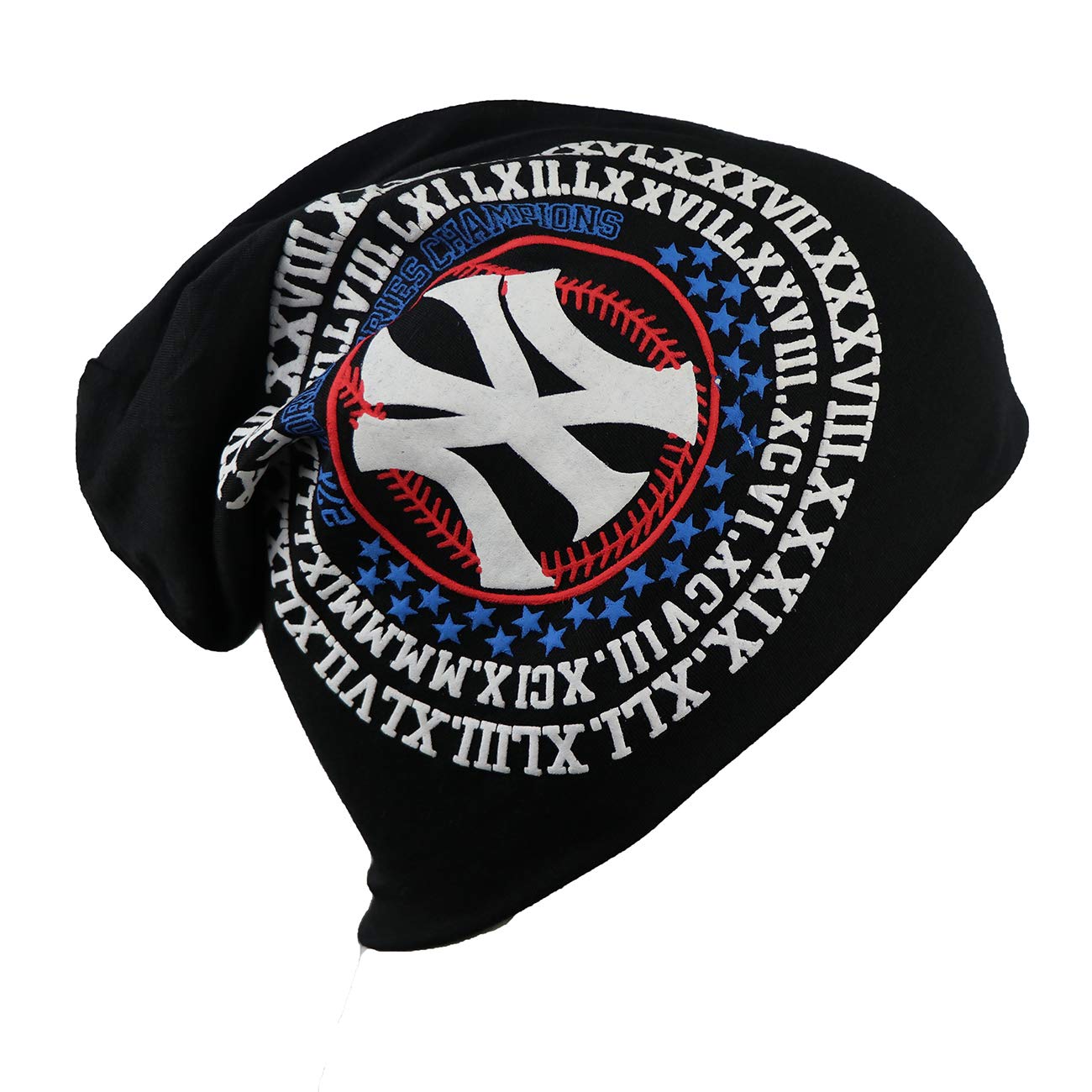 iSWEVENMen's Women's Unisex Cotton Blended Slouchy Summer Skull Beanie Cap (7034, Free Size)