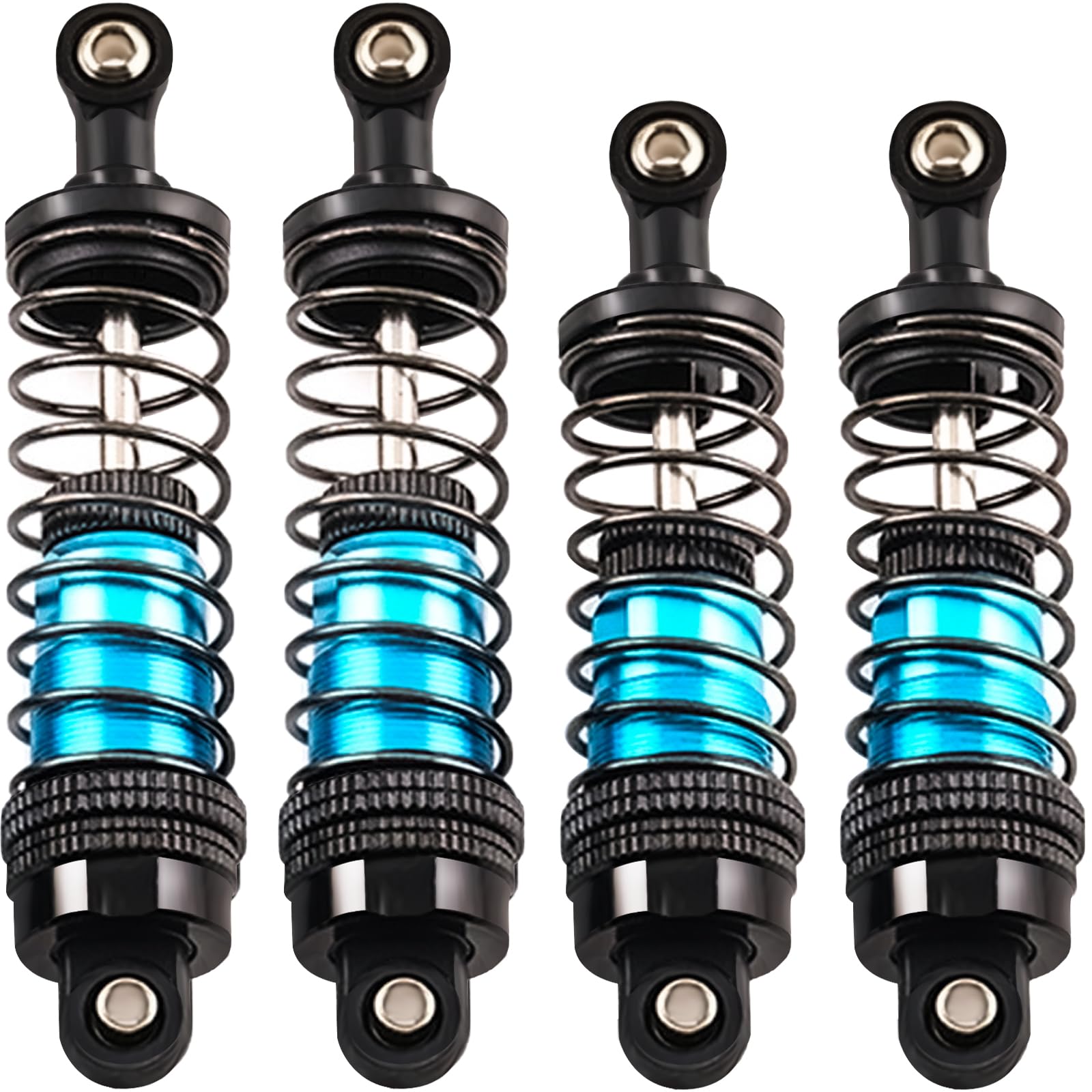 Oil-Fill Shock Absorbers for 1/14 1/16 1/12 RC Cars, 75mm & 81mm Hydraulic Suspension Kit, DIY Refillable Dampers with Alloy Body, Compatible for MJX, HSP, WLtoys, SCY, FMS, Traxxas (Oil Not Included)
