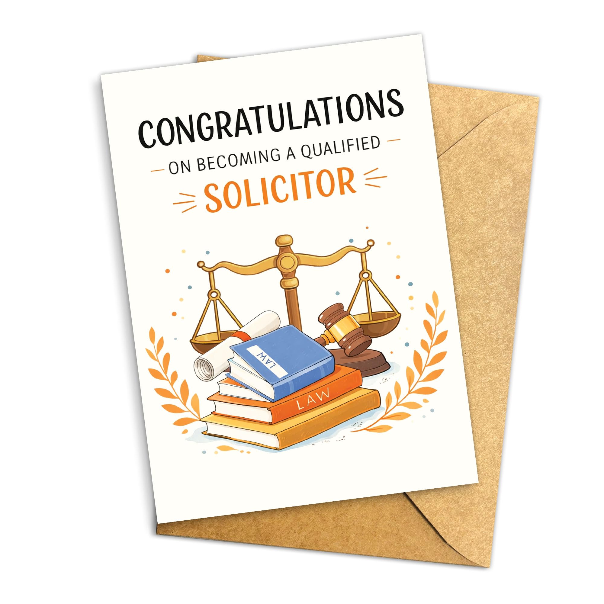 Solicitor Graduation Greeting Card, Congratulations Qualified Solicitor Card, Law School Graduation Card for New Solicitor, Legal Career Congratulations Card Single 5.3''x 8'' Folded with Envelope