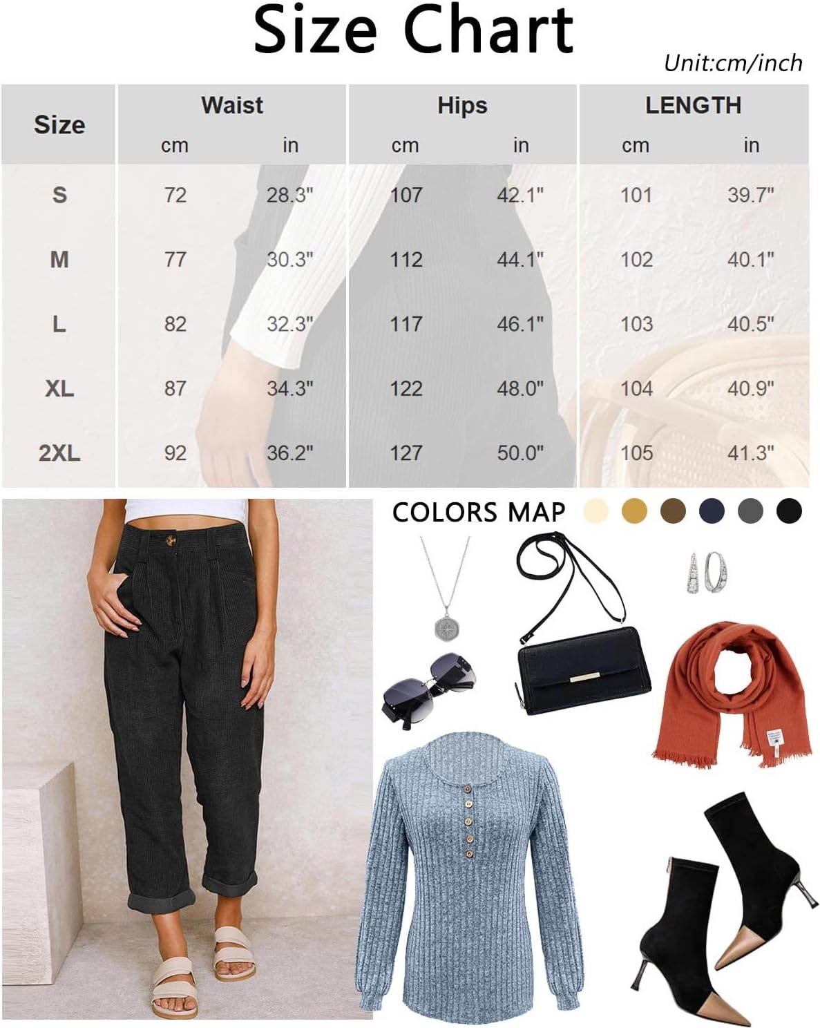 Yutdeng Loose Corduroy Long Trousers for Women UK High Waisted Trousers with Elastic Waist Lady Casual Baggy Trouser Straight Wide Leg Pants with Pockets 8 71eyKtL08dL. AC SL1500