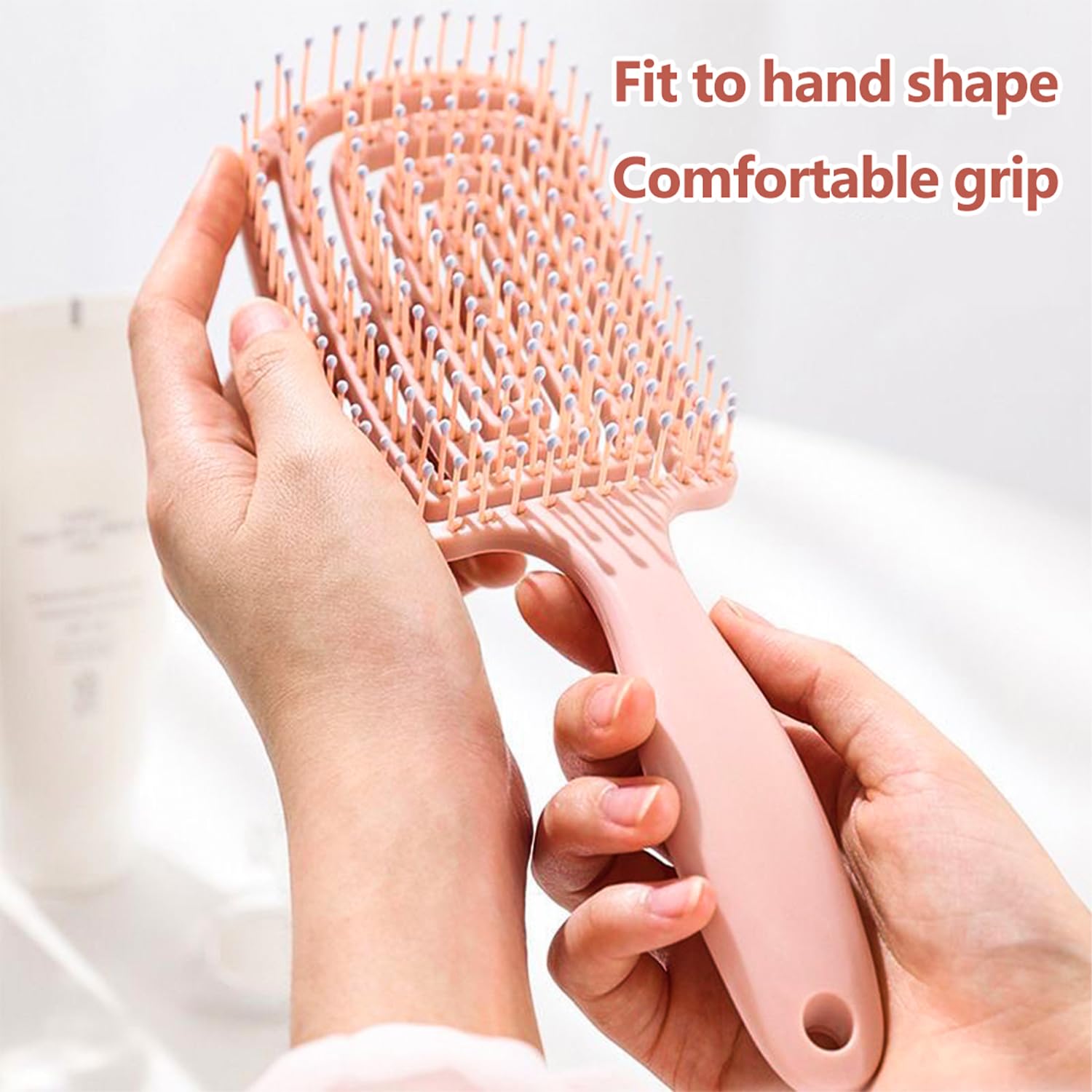 Detangling Hair Brush for Women & Men, Detangle Hairbrush with Soft Pin Bristles for Curly Straight, Long Hair - Image 3