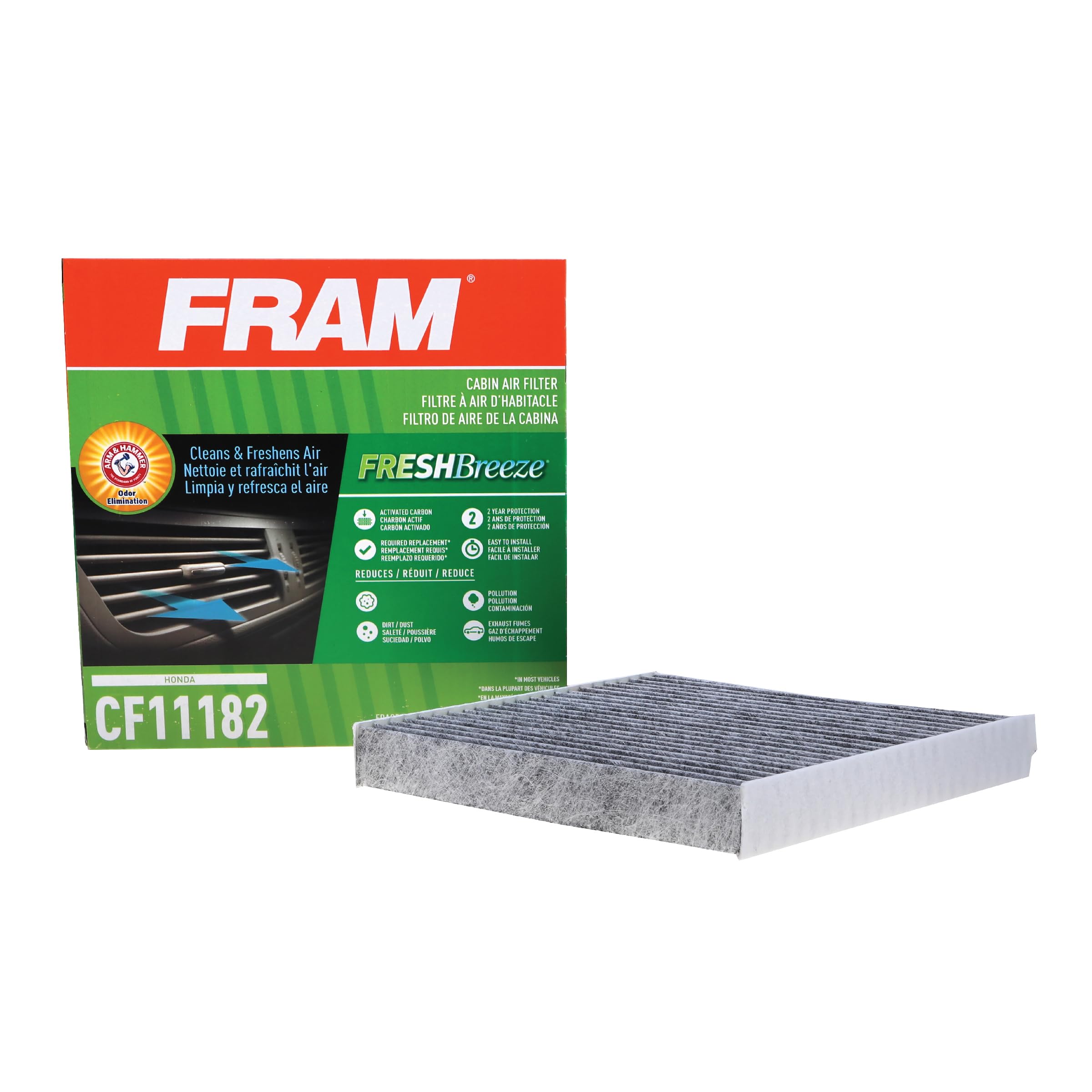 FRAM CF11182 Fresh Breeze Cabin Air Filter with Arm & Hammer