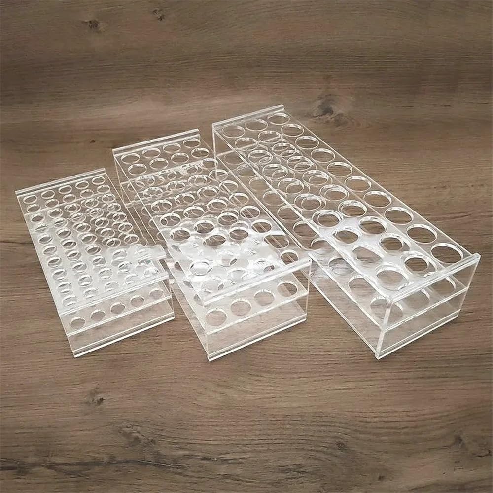 Verrerie et matériel de laboratoire 1 support de tubes en verre organique transparent, support de rangement for tubes à centrifuger, taille du trou: 13/16/19/21/26/31mm, consommable de laboratoire(31m