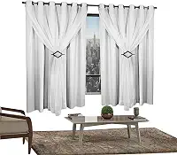 Cortina Corta Luz 2,00m X 1,80m 100% Blackout Com Voil Branco Para Sala Ou Quarto Varão Simples