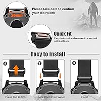 Vista 3 de ANCOOL Correa compatible con Garmin Fenix 7X/6X/5X, correas de nailon de fácil ajuste de 1.024 in para Garmin Fenix 3/5X Plus/6X Pro/Tactix Negro