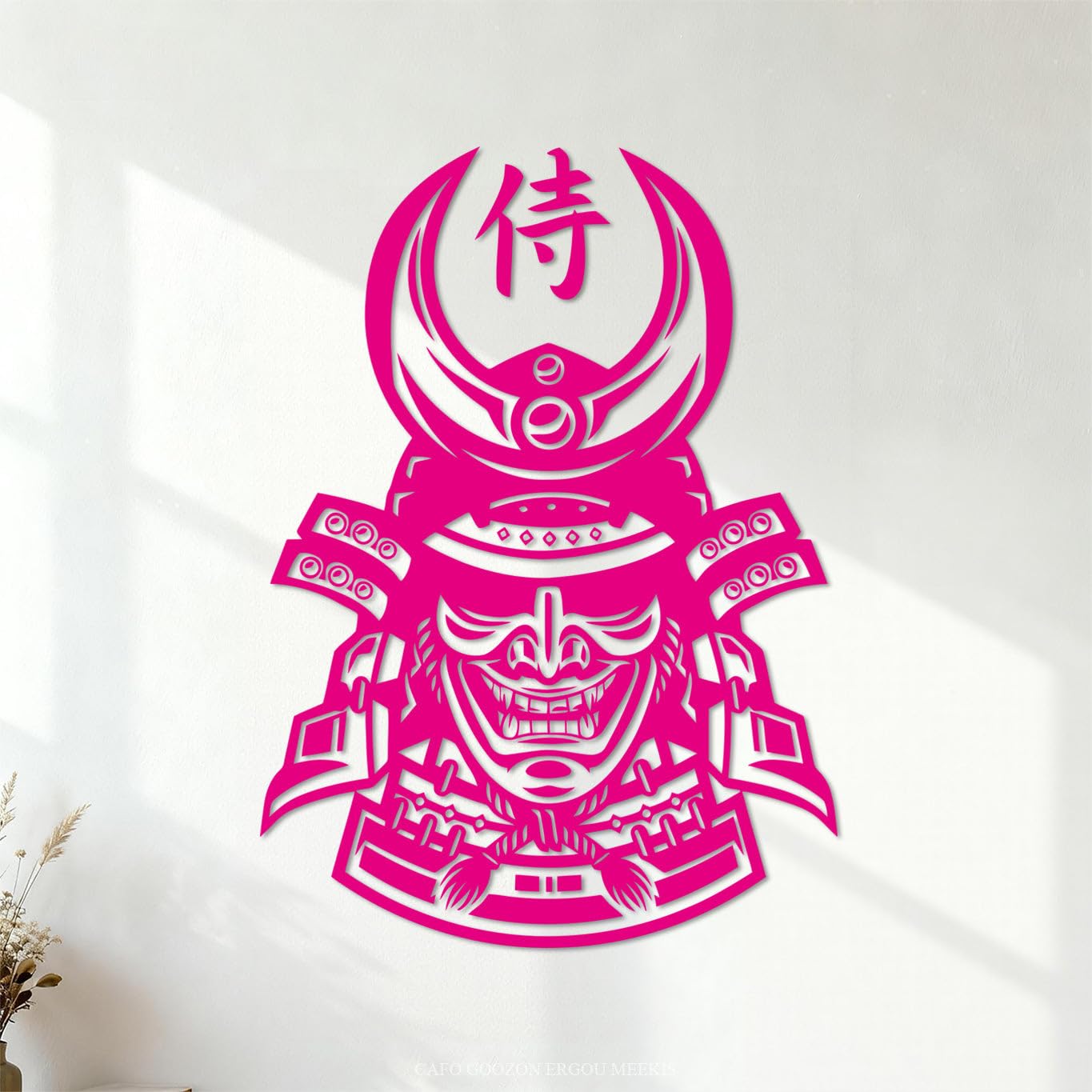 Wall Vinyl Sticker Decor Japanese Mask Samurai Helmet Warrior Fighter 35x48.6cm Can Modify and add Information Rosered