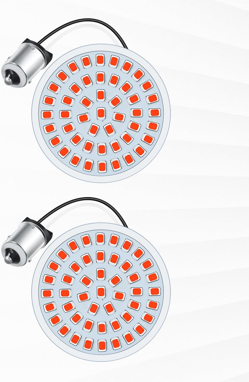 PBYMT 2Pcs 1156 Rear LED Turn Signals Light Inserts 2" Bullet Turn Signal Bulb Fit for Harley Davidson Touring Street Glide, Electra Glide, Road King 1986-2024 (Red Base)