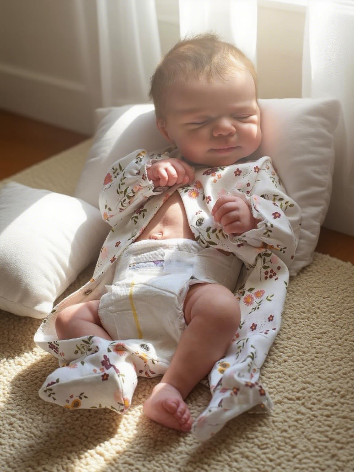 Zero Pam Realistic Silicone Baby Doll Full Body Vinyl Girl 18 Inch Realistic Baby Dolls Girl Silicone Babies That Look Real with Rooted Hair As Birthday Gifts for Kids Over 3 Years